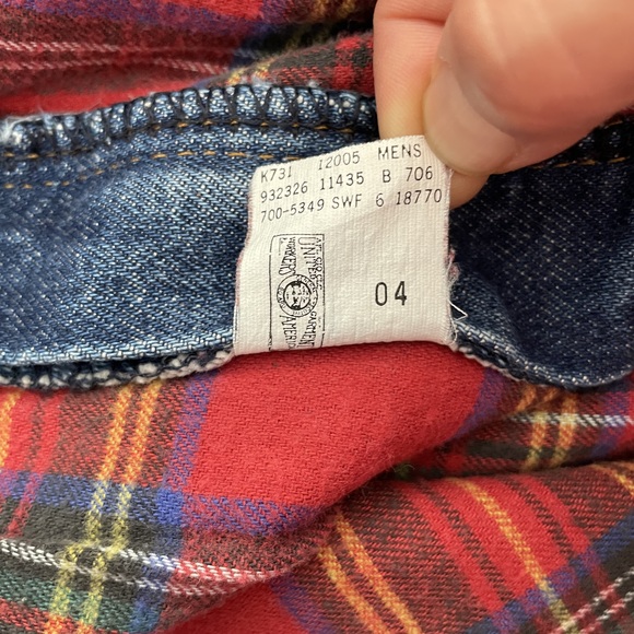 L.L. Bean Vintage Plaid-lined Jeans 42 - Picture 9 of 9